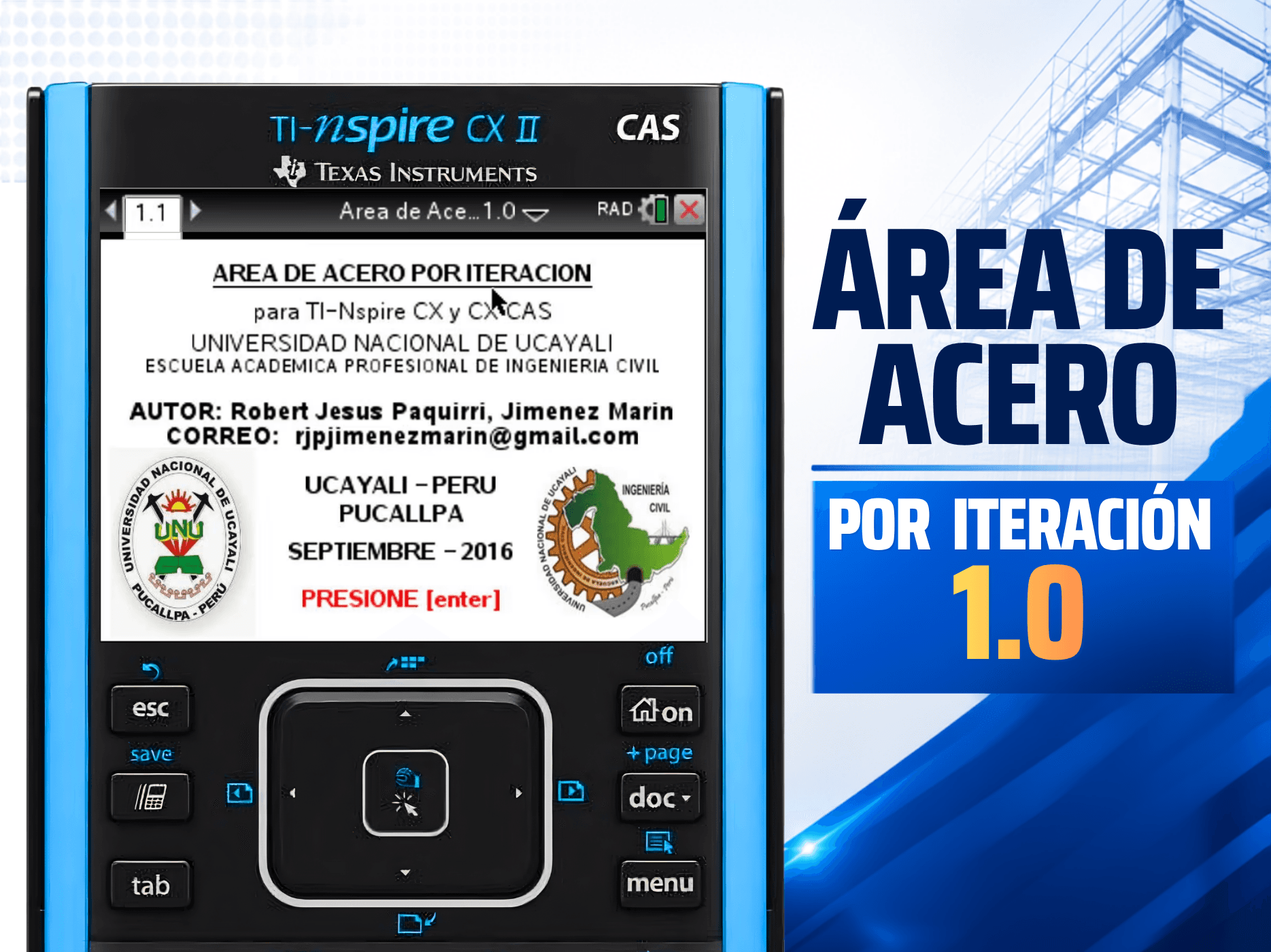 Área de Acero por Iteración 1.0